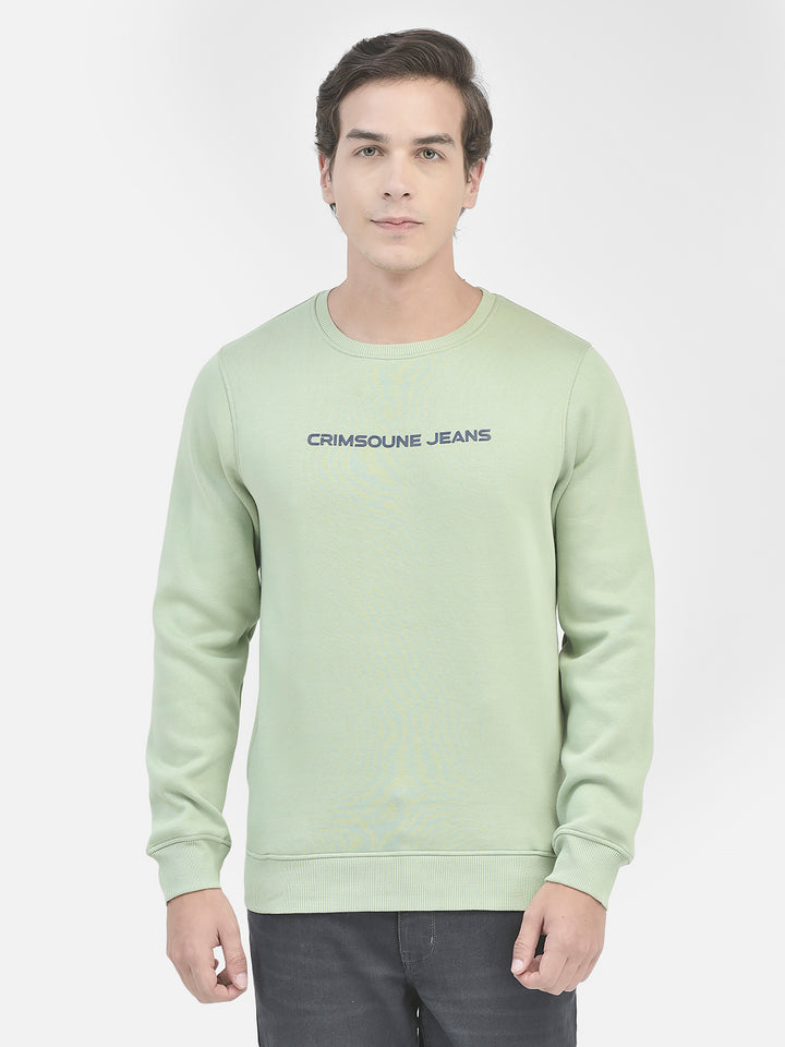 Green Printed Sweatshirt-Men Sweatshirts-Crimsoune Club