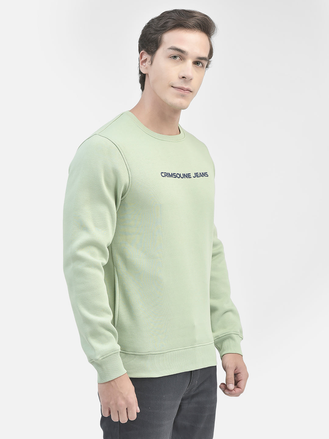 Green Printed Sweatshirt-Men Sweatshirts-Crimsoune Club