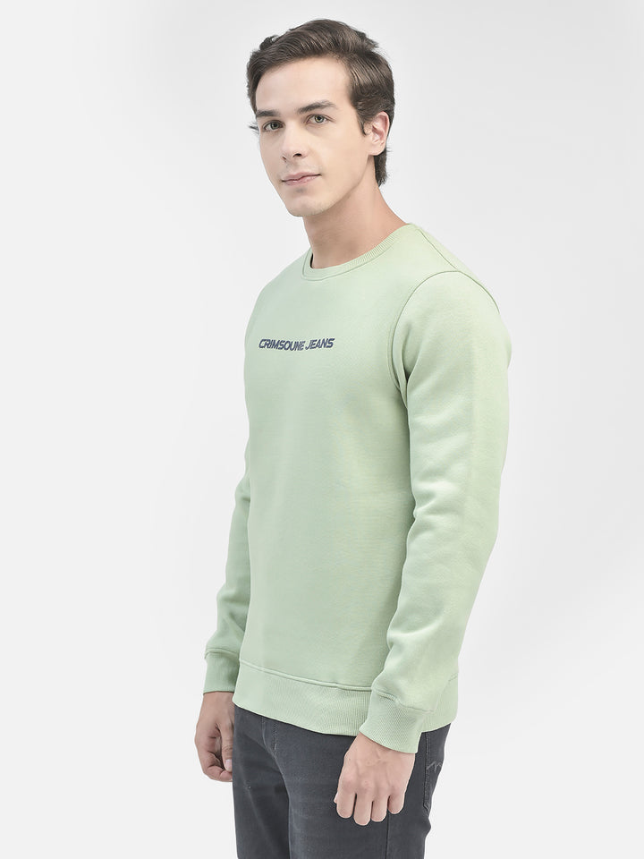 Green Printed Sweatshirt-Men Sweatshirts-Crimsoune Club