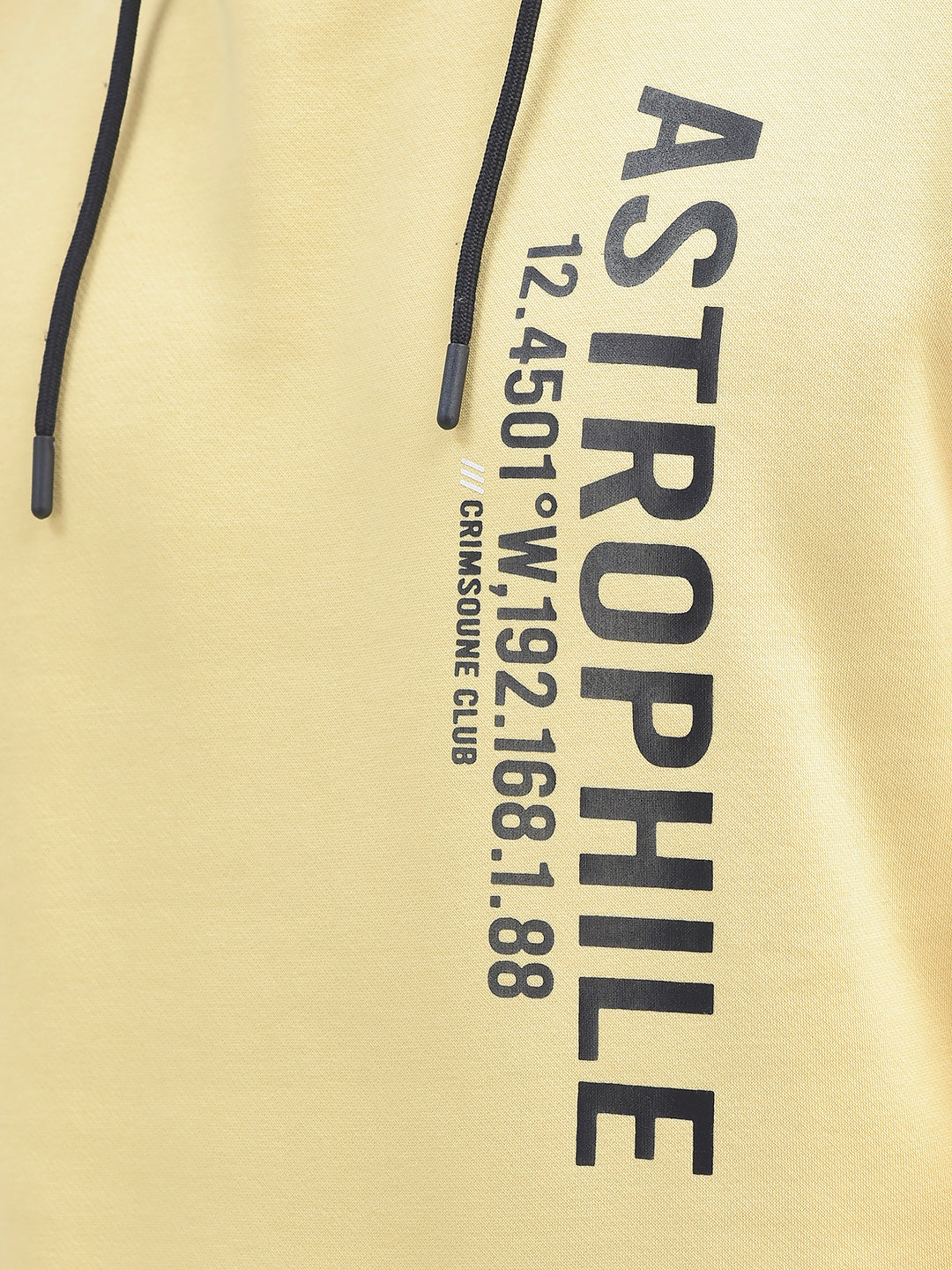 Yellow Printed Sweatshirt With Hood-Men Sweatshirts-Crimsoune Club