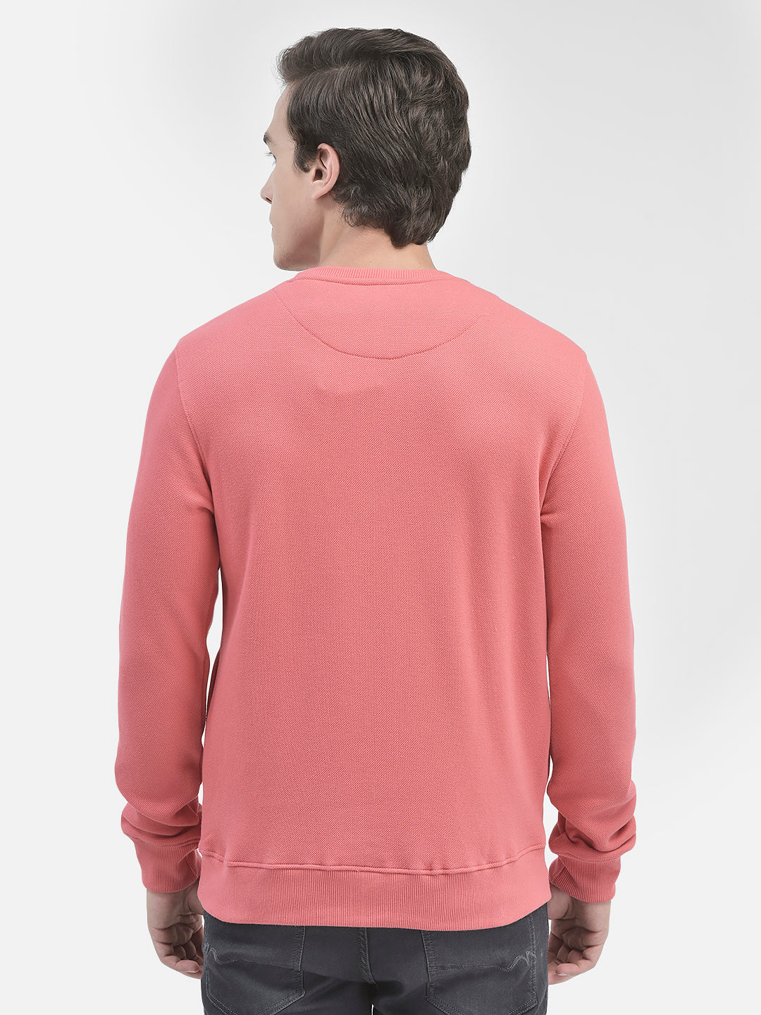 Peach Printed Sweatshirt-Men Sweatshirts-Crimsoune Club