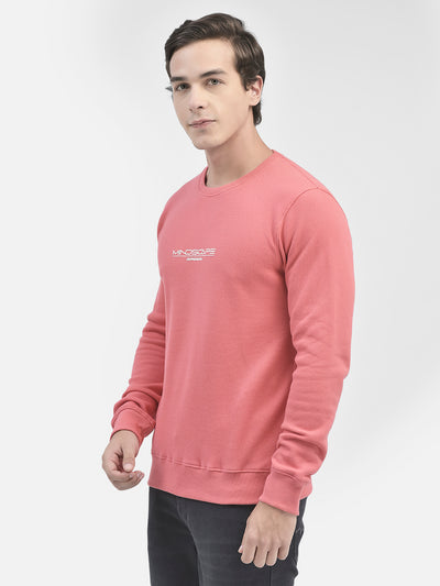 Peach Printed Sweatshirt-Men Sweatshirts-Crimsoune Club
