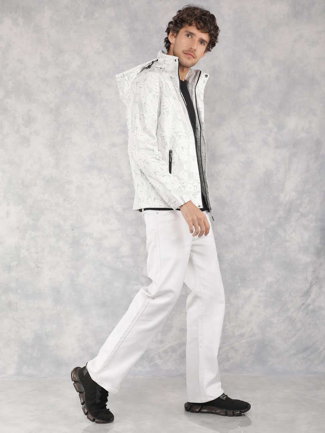 Aero White Printed Jacket-Men Jackets-Crimsoune Club