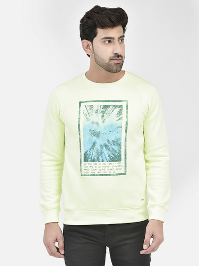 Green Printed Sweatshirt-Men Sweatshirts-Crimsoune Club