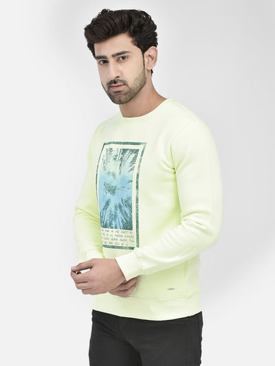 Green Printed Sweatshirt-Men Sweatshirts-Crimsoune Club