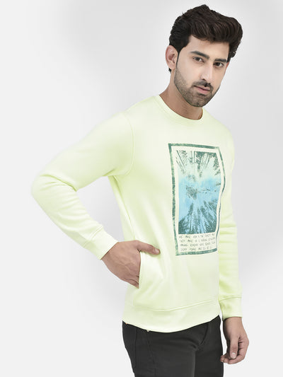 Green Printed Sweatshirt-Men Sweatshirts-Crimsoune Club