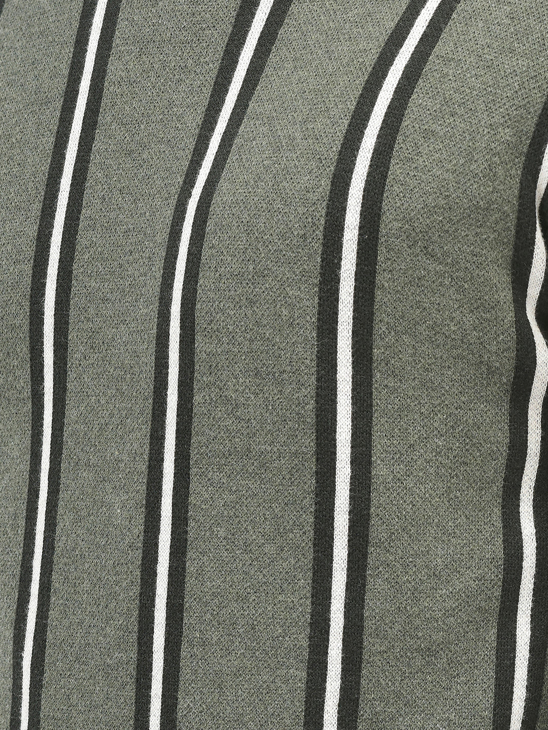 Olive Striped Cotton Sweater-Men Sweaters-Crimsoune Club