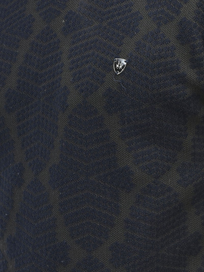 Navy Blue Printed Sweater-Men Sweaters-Crimsoune Club