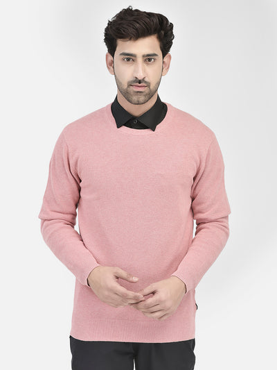 Pink Cotton Sweater-Men Sweaters-Crimsoune Club