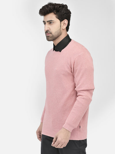 Pink Cotton Sweater-Men Sweaters-Crimsoune Club