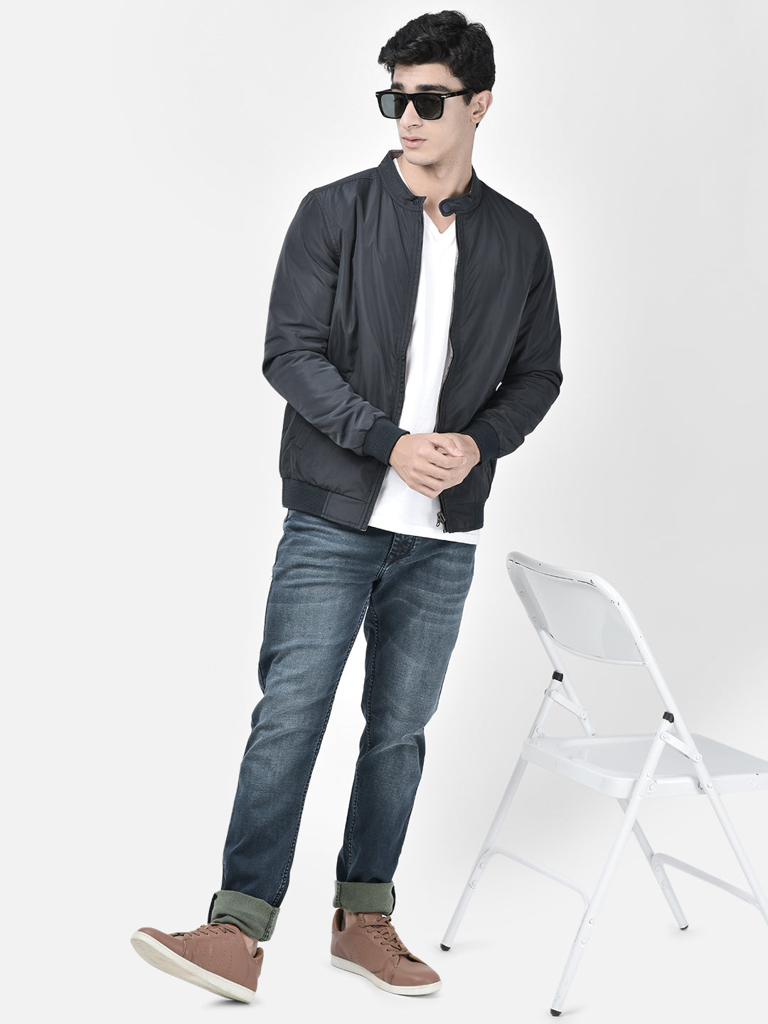 Navy Blue Reversible Jacket-Men Jackets-Crimsoune Club