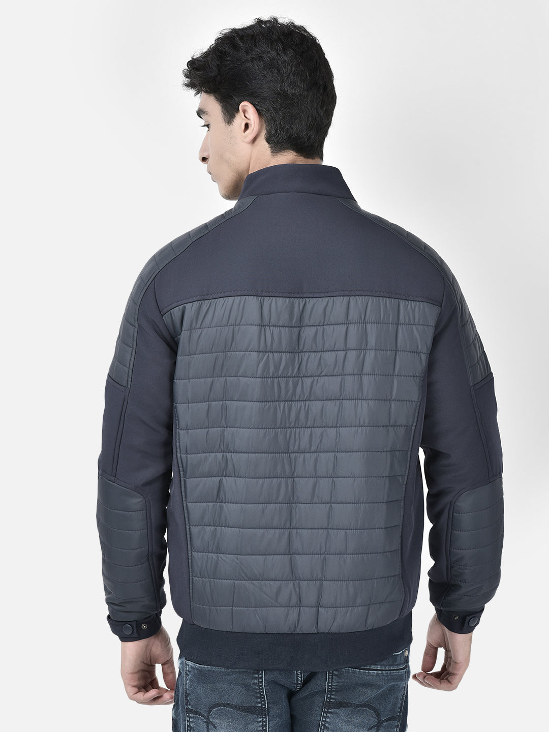 Navy Blue Padded Jacket-Men Jackets-Crimsoune Club