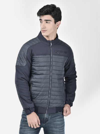 Navy Blue Padded Jacket-Men Jackets-Crimsoune Club