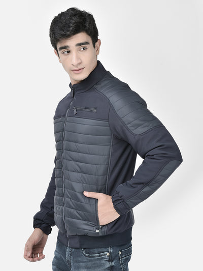 Navy Blue Padded Jacket-Men Jackets-Crimsoune Club