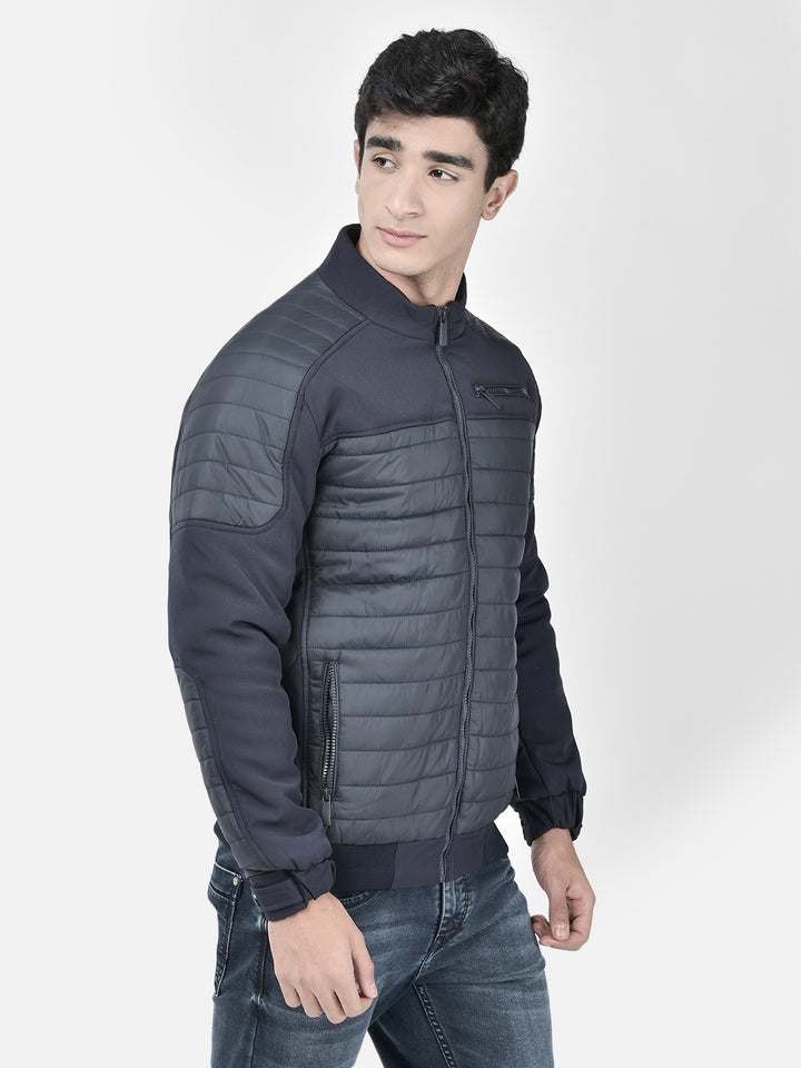 Navy Blue Padded Jacket-Men Jackets-Crimsoune Club