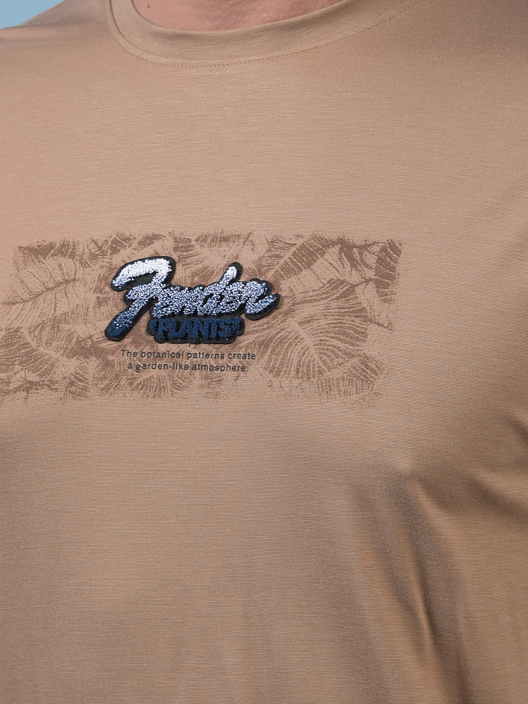 Beige Graphic Print T-Shirt-Men T-Shirts-Crimsoune Club
