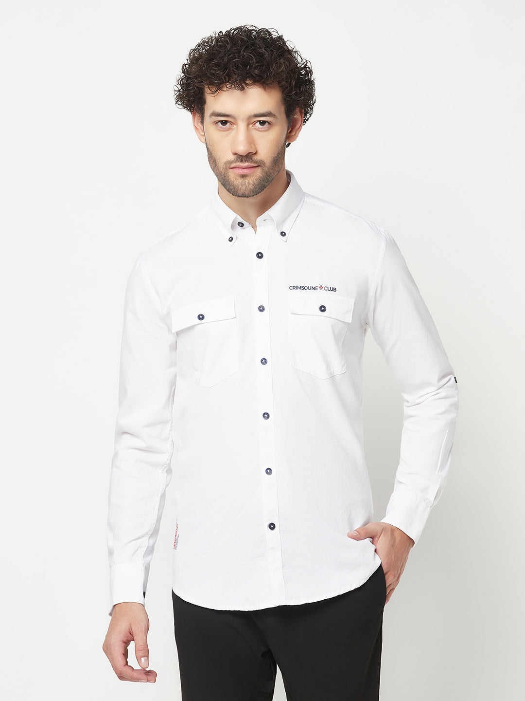 White Patch-Pocket Shirt-Men Shirts-Crimsoune Club