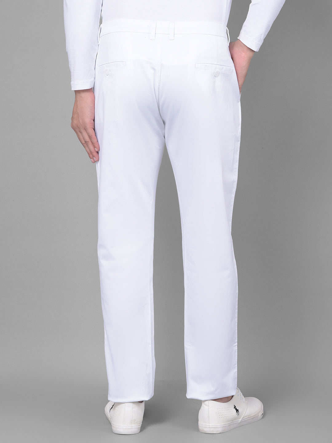 White Trousers-Men Trousers-Crimsoune Club