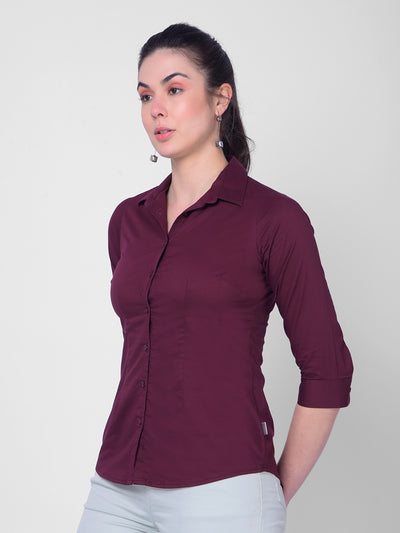 Maroon Shirt-Women Shirts-Crimsoune Club