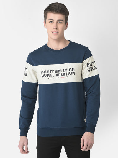 Teal Blue Contemplation Sweatshirt-Mens Sweatshirts-Crimsoune Club