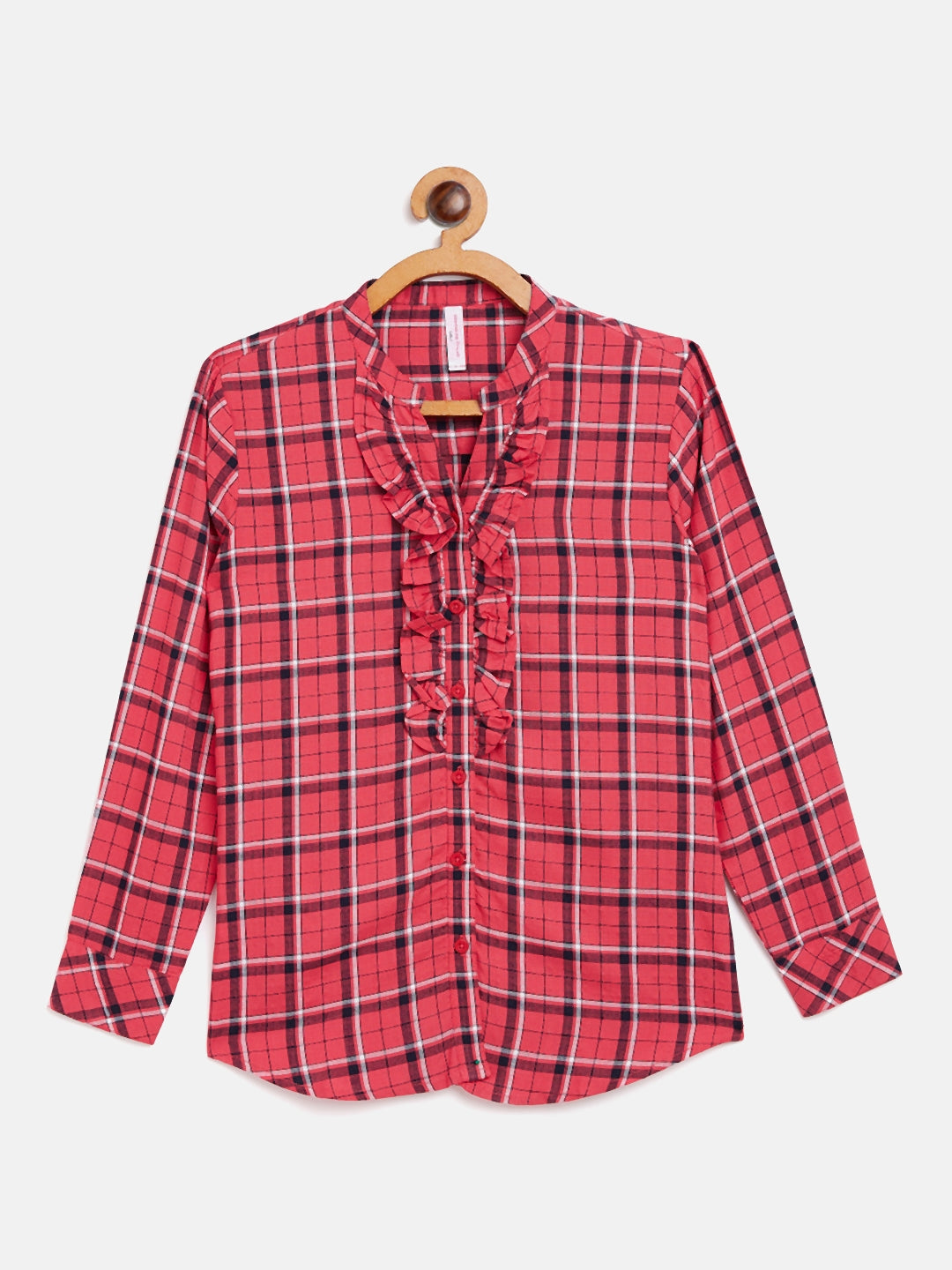 Checked Red Shirt-Girls Shirts-Crimsoune Club