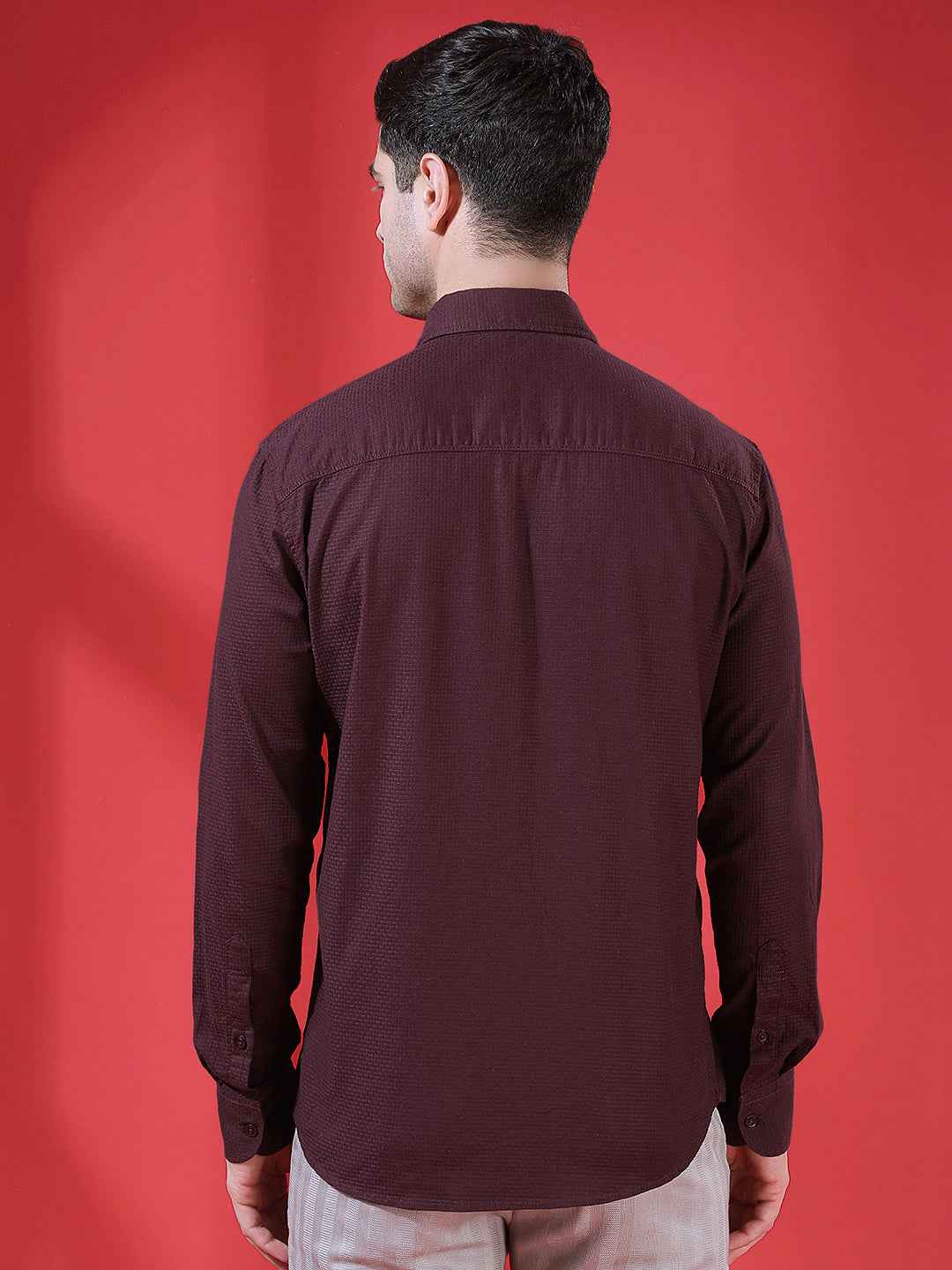 Wine Micro Texture Shirt