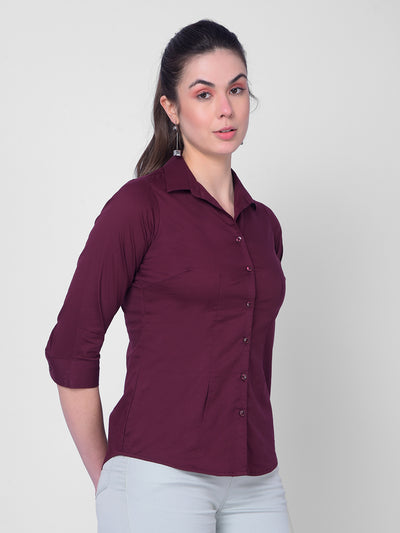 Maroon Shirt-Women Shirts-Crimsoune Club