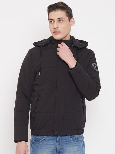 Solid Black Jacket-Mens Jackets-Crimsoune Club