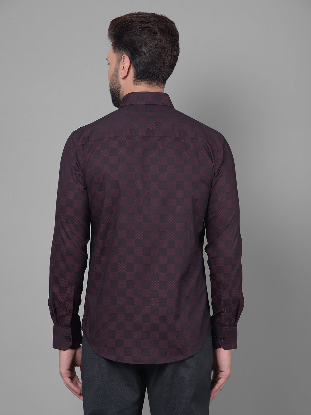 Maroon Printed Shirt-Men Shirts-Crimsoune Club