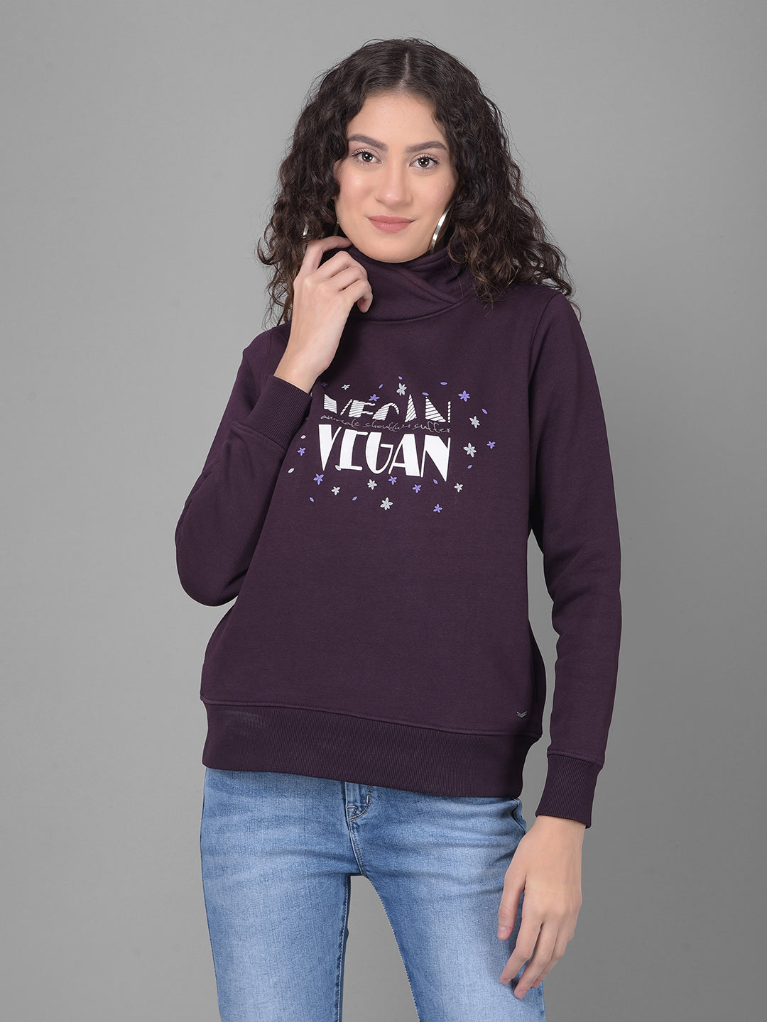 Wine Printed Sweatshirt-Women Sweatshirts-Crimsoune Club