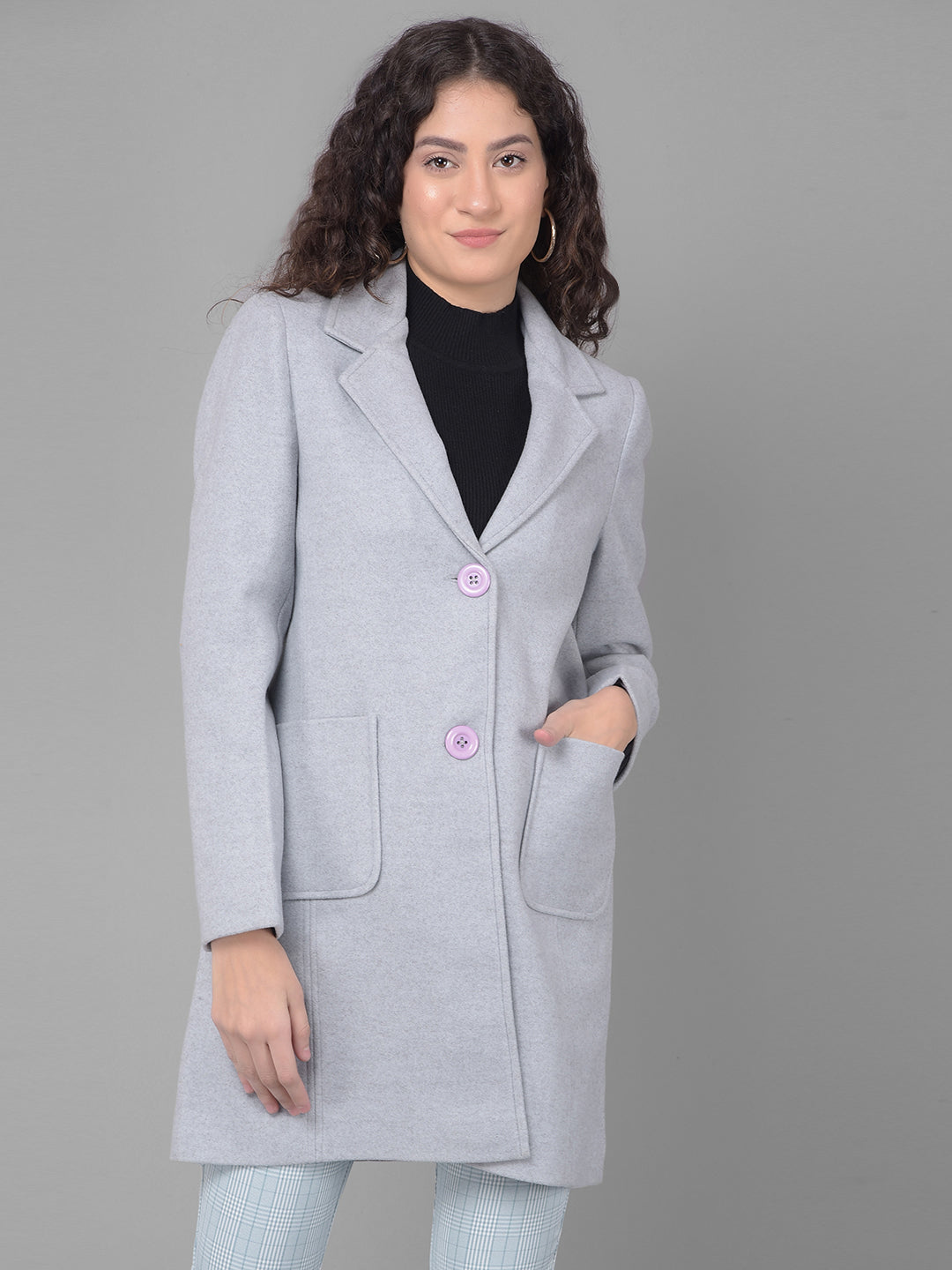 Grey Overcoat-Women Coats-Crimsoune Club