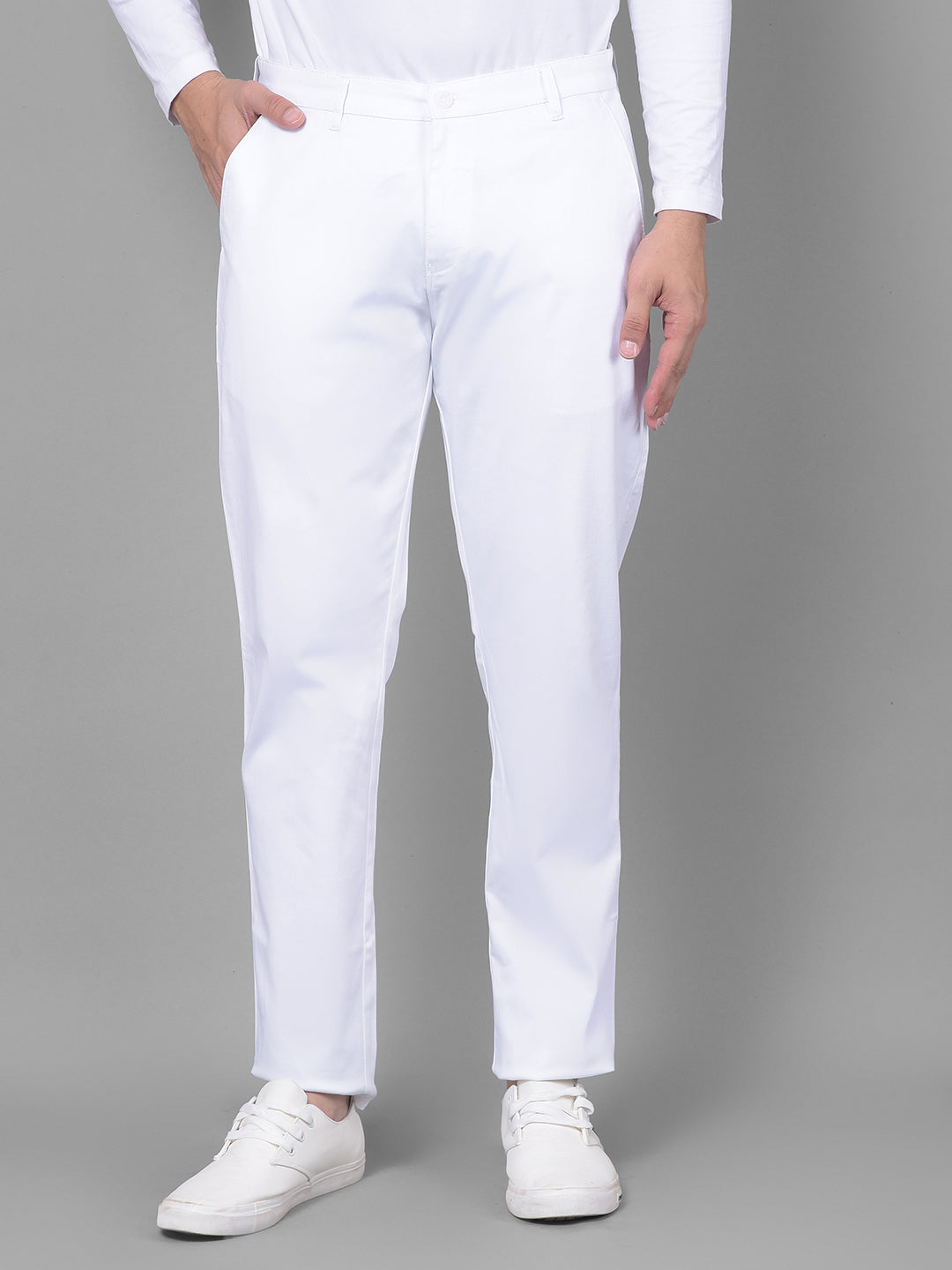 White Trousers-Men Trousers-Crimsoune Club