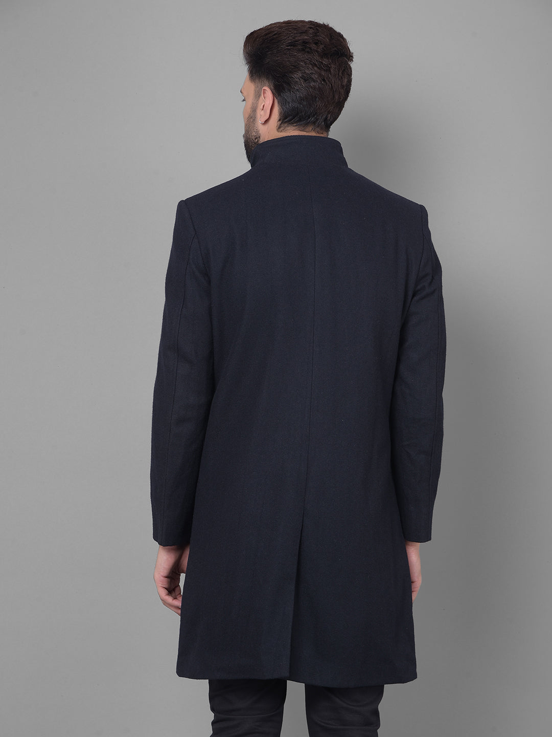 Navy Blue Overcoat-Men Coats-Crimsoune Club