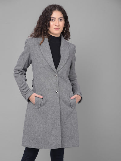 Grey Trench Coat-Women Coats-Crimsoune Club