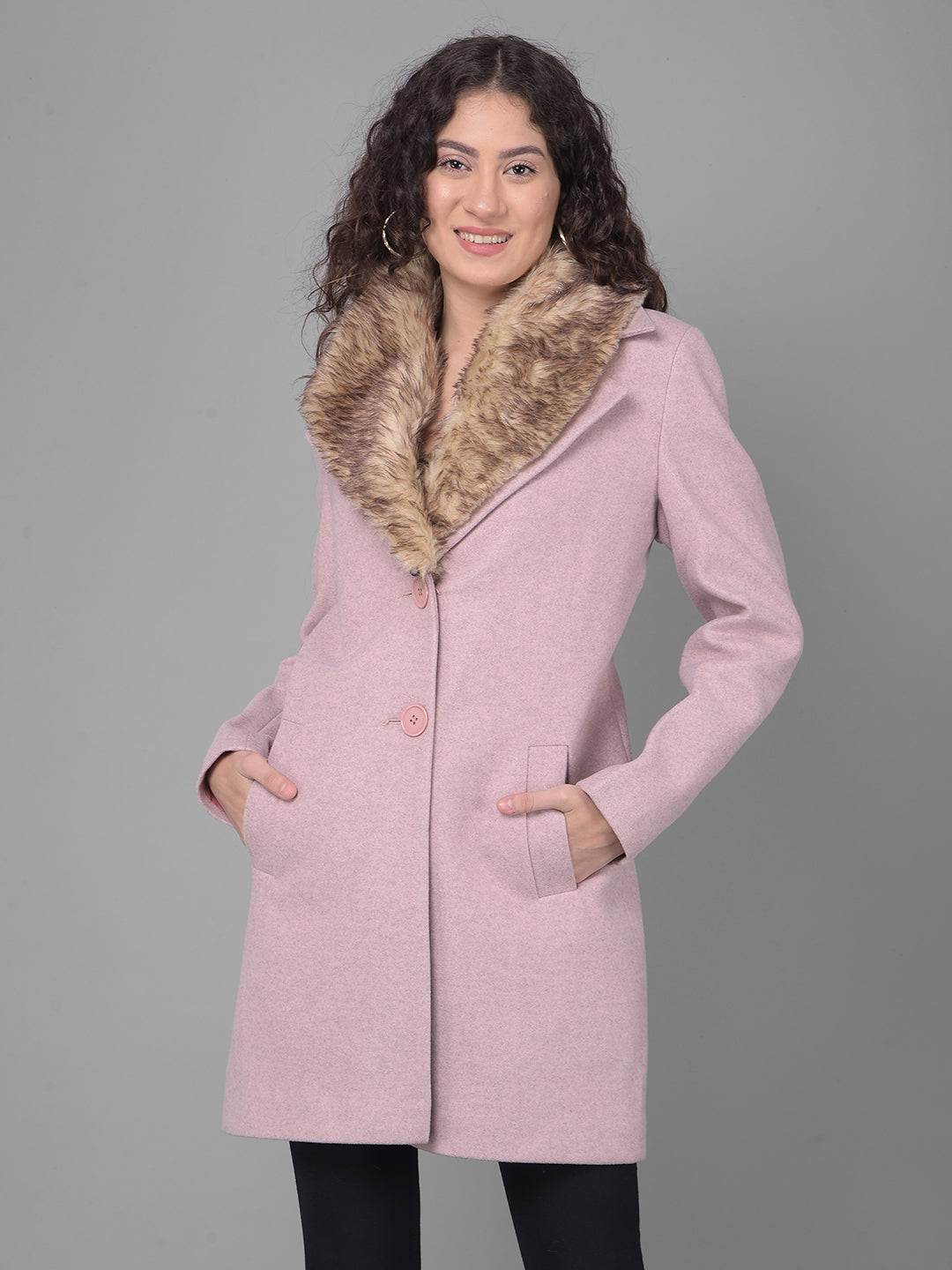 Pink Overcoat-Women Coats-Crimsoune Club