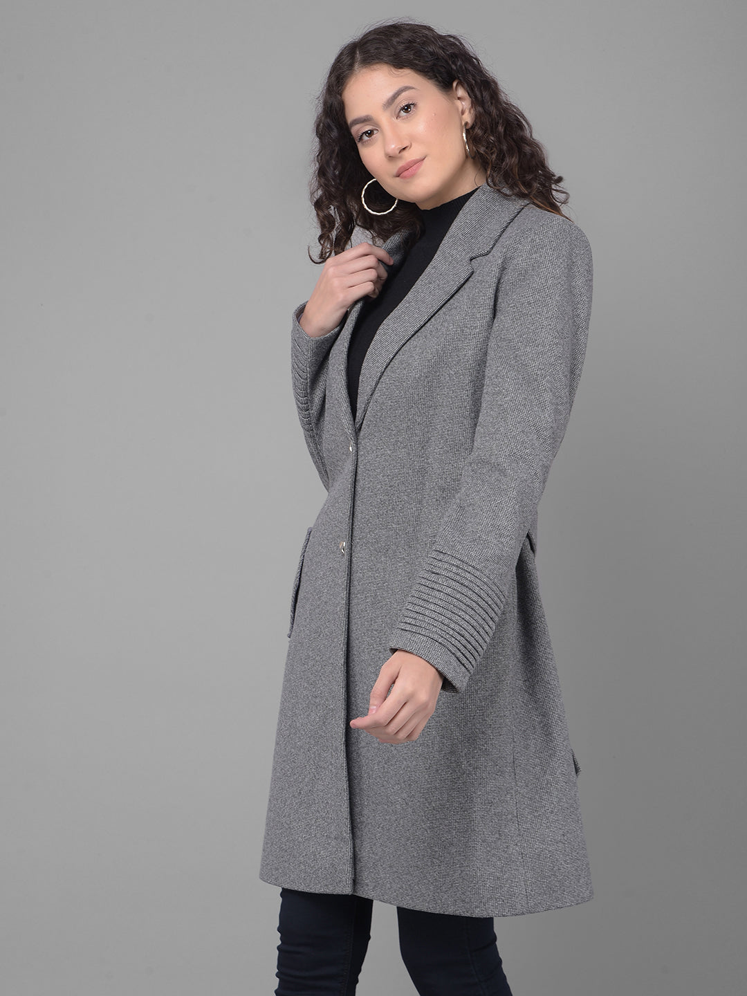 Grey Trench Coat-Women Coats-Crimsoune Club