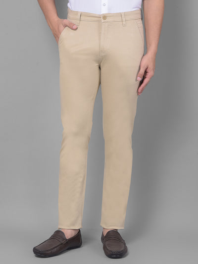 Beige Trousers-Men Trousers-Crimsoune Club