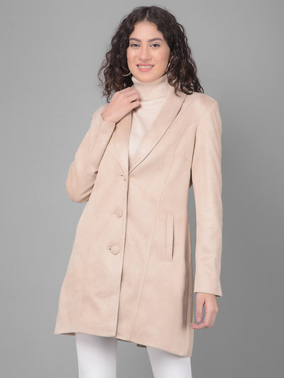 Beige Overcoat-Women Coats-Crimsoune Club