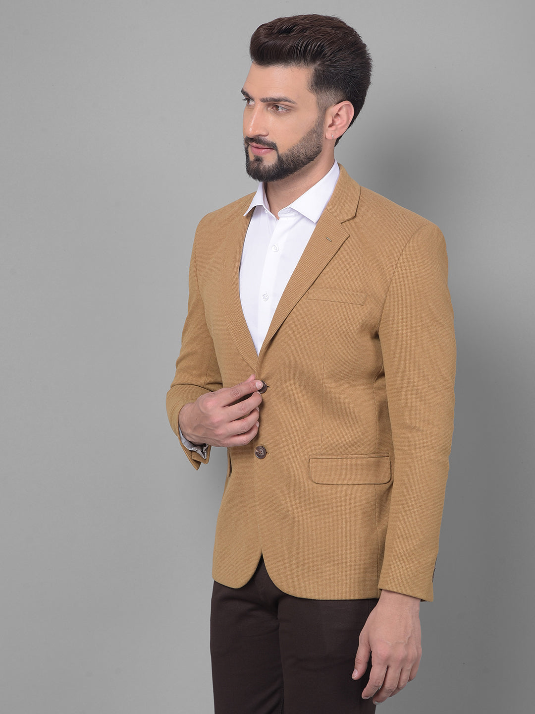 Brown Blazer-Men Blazers-Crimsoune Club