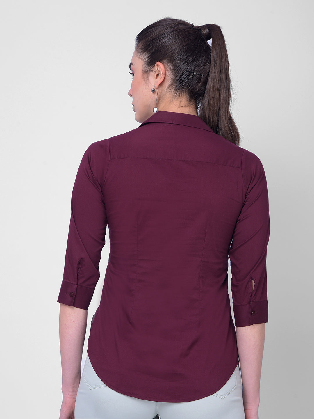 Maroon Shirt-Women Shirts-Crimsoune Club