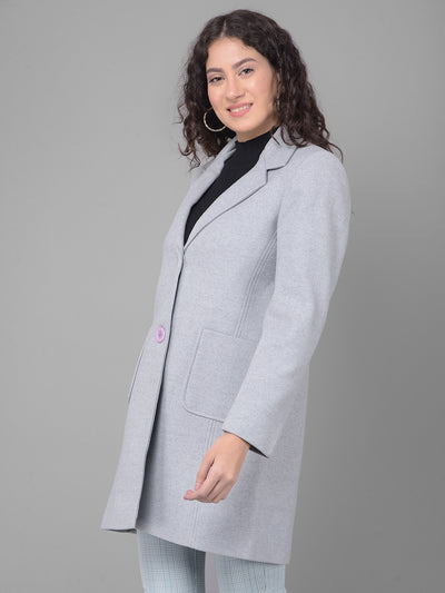 Grey Overcoat-Women Coats-Crimsoune Club