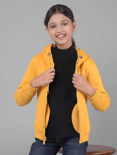 Mustard Hooded Sweatshirt-Girls Sweatshirts-Crimsoune Club