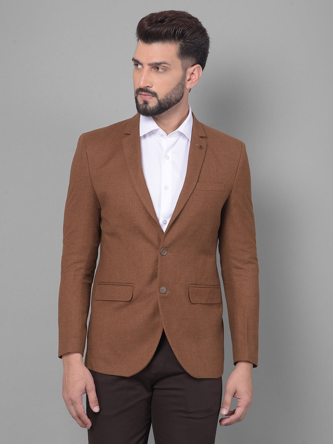 Brown Blazer-Men Blazers-Crimsoune Club