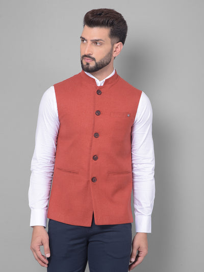 Red Waistcoat-Men Waistcoats-Crimsoune Club