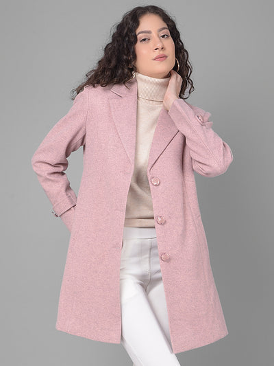 Pink Overcoat-Women Coats-Crimsoune Club