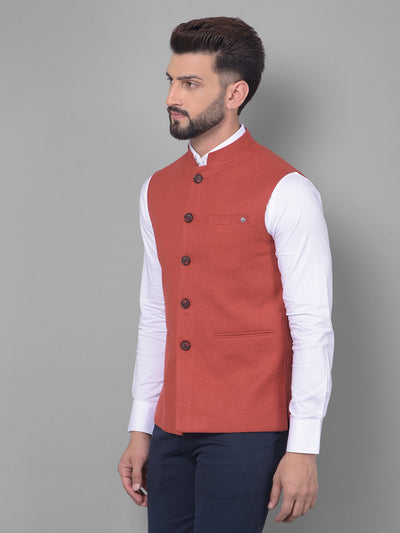 Red Waistcoat-Men Waistcoats-Crimsoune Club