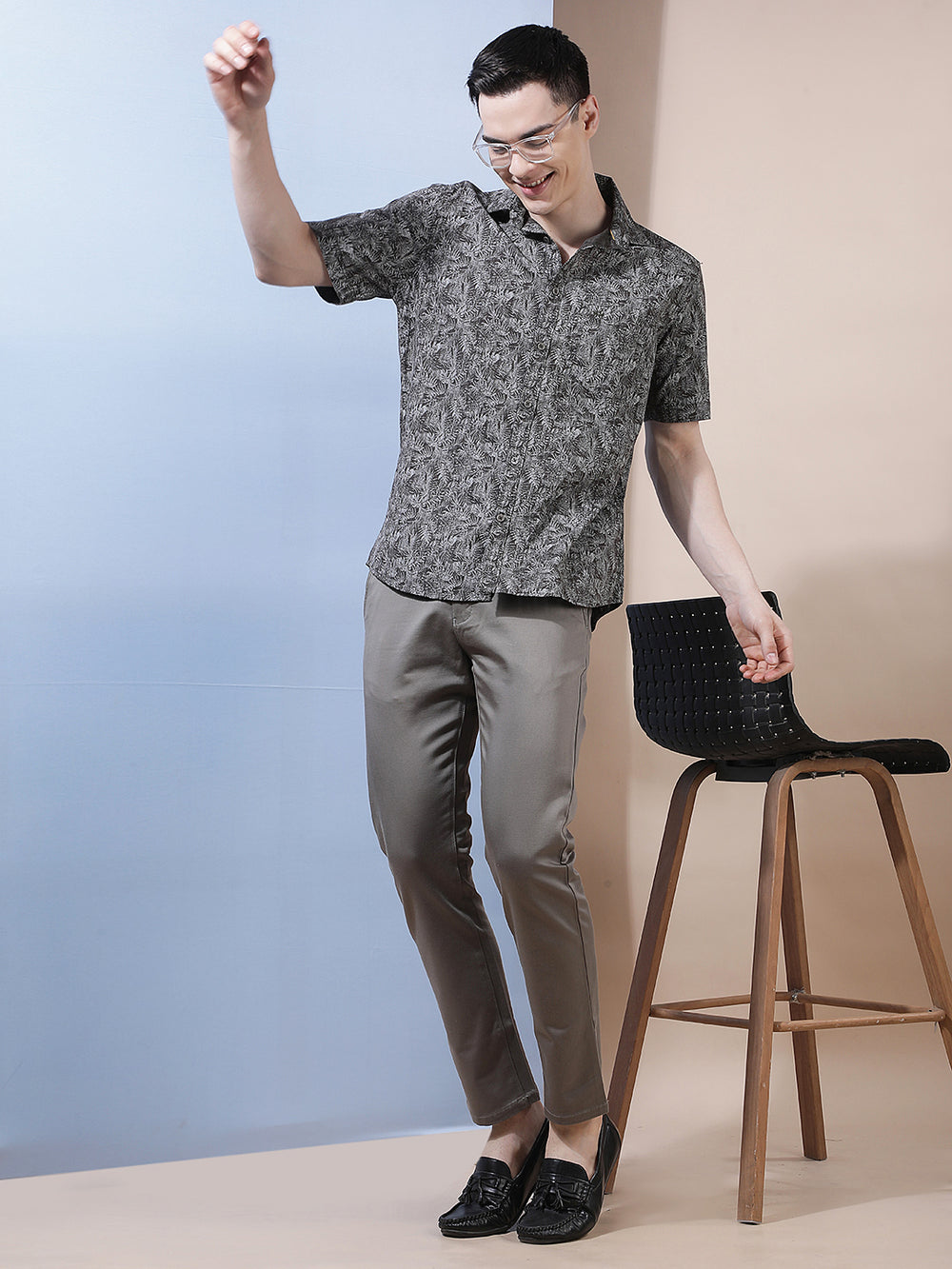 Green Floral Print Shirt-Men Shirts-Crimsoune Club