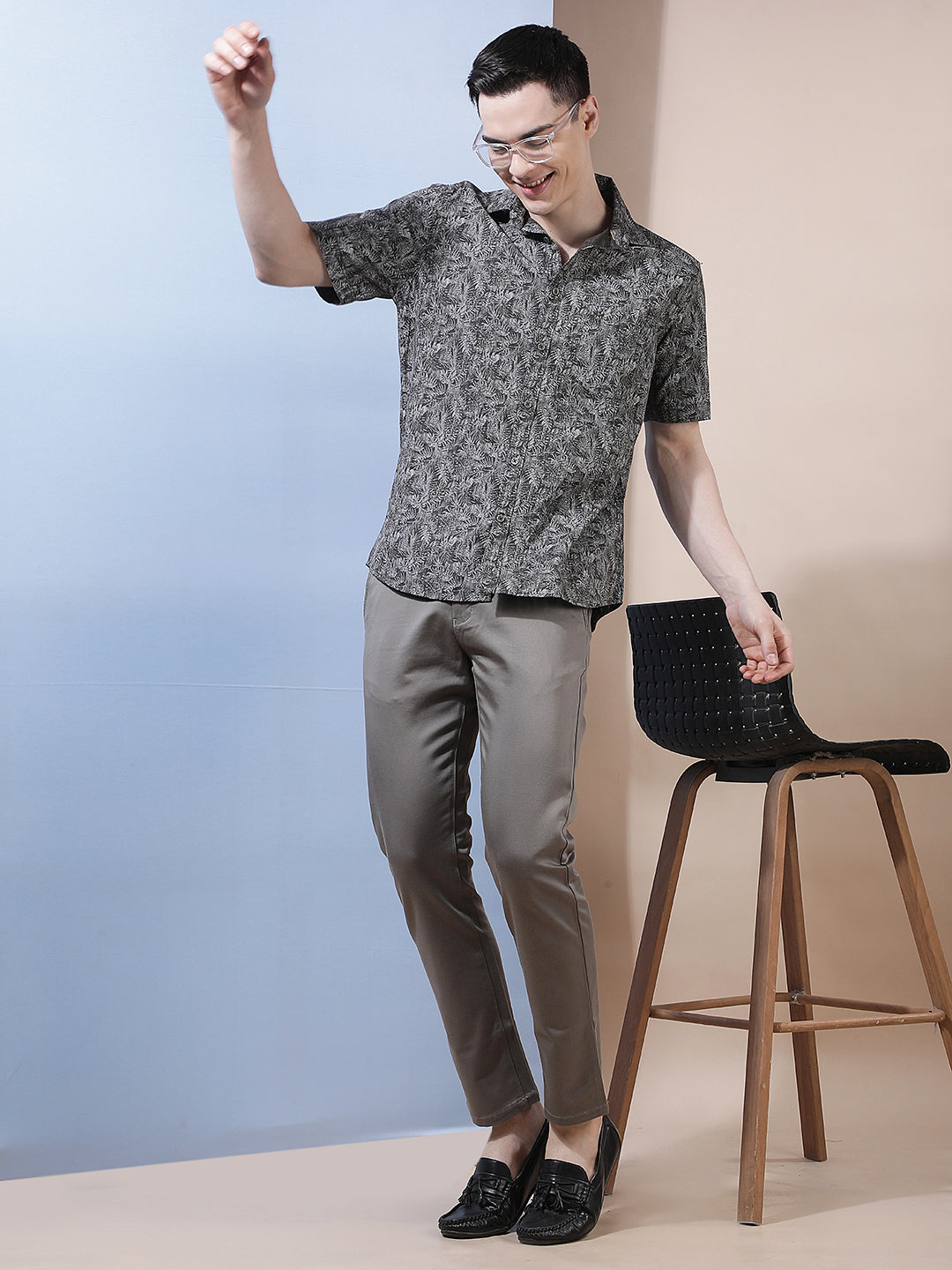 Green Floral Print Shirt-Men Shirts-Crimsoune Club