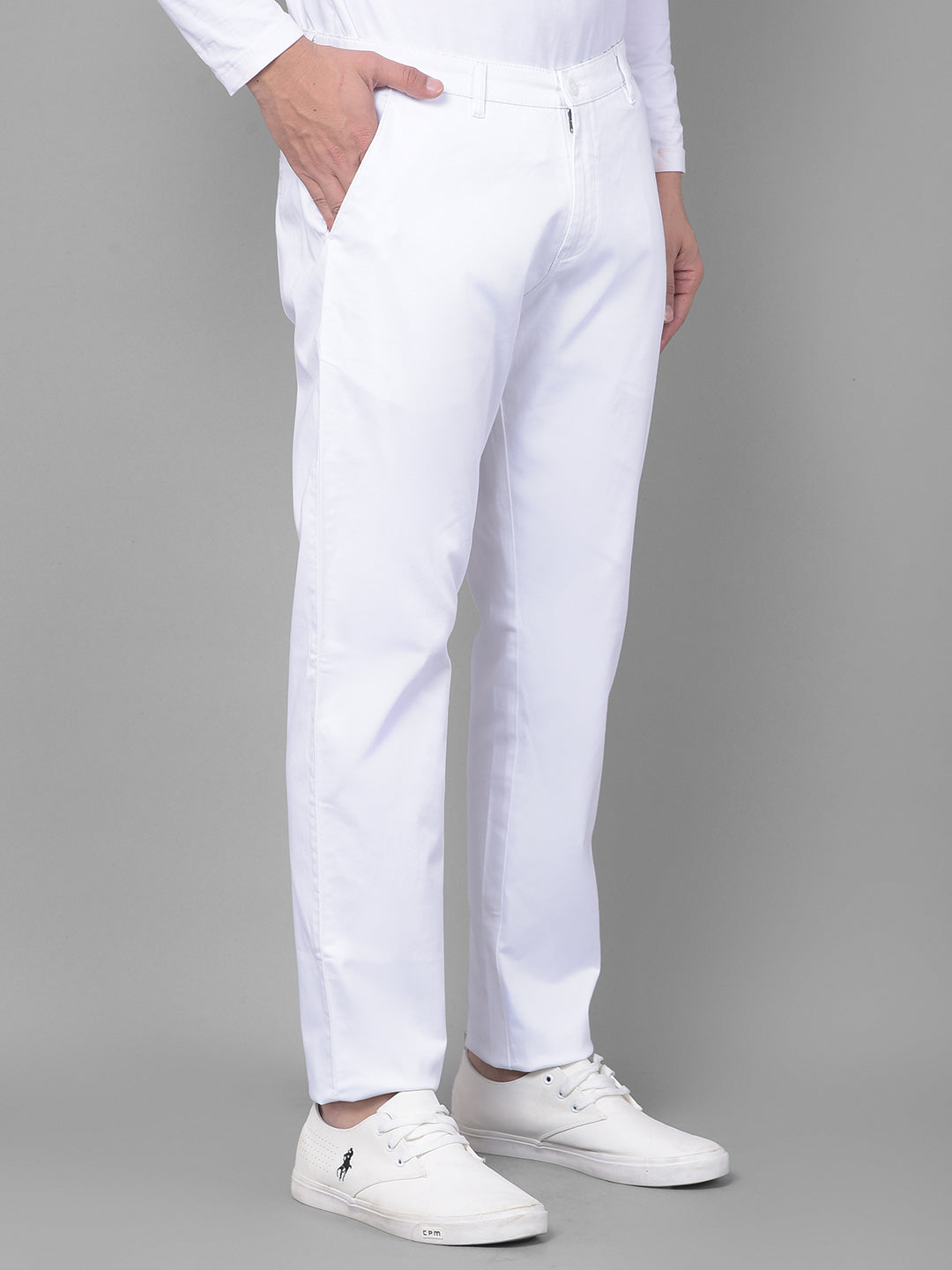 White Trousers-Men Trousers-Crimsoune Club
