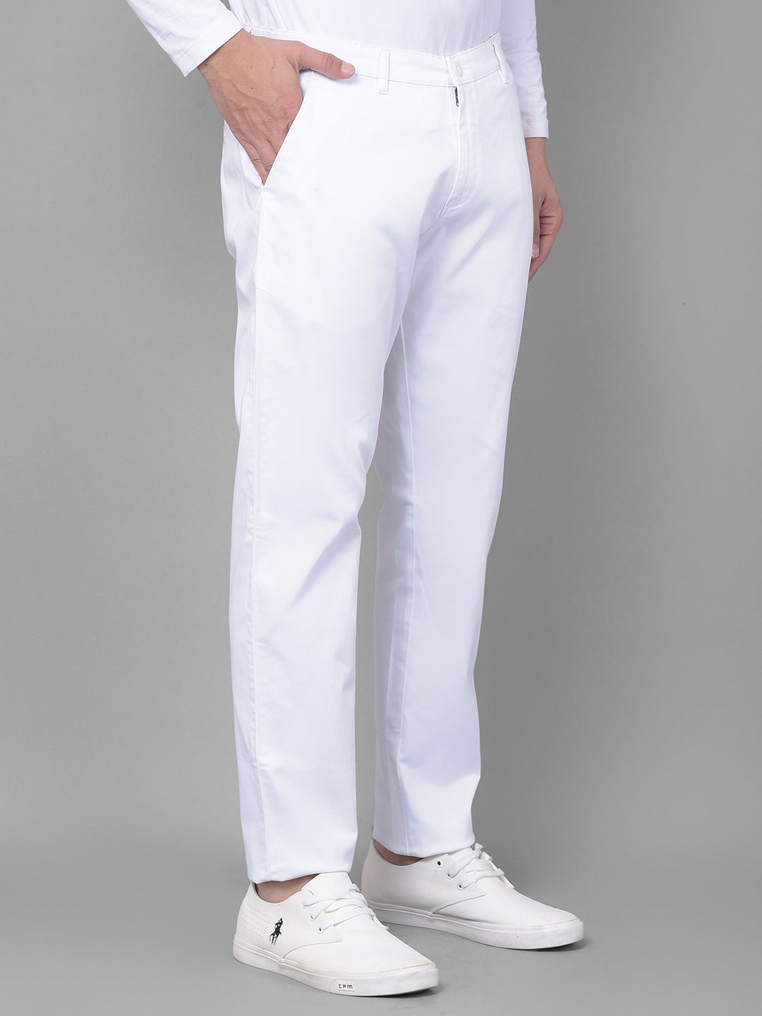 White Trousers-Men Trousers-Crimsoune Club